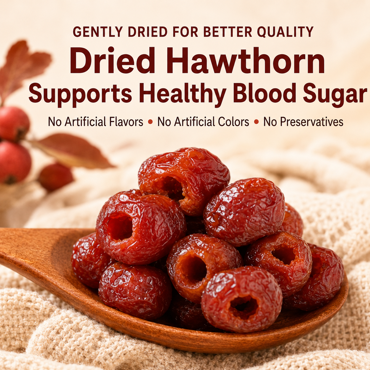 šScience-Inspired Support for Healthy Blood Sugar⨠Delicious dried hawthorn made for smart everyday snacking.-LYJ