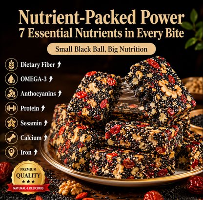🌿 Natural Red Date Walnut & Black Sesame Squares⚖️💥Guilt-Free Healthy Snack for Weight Management-C7