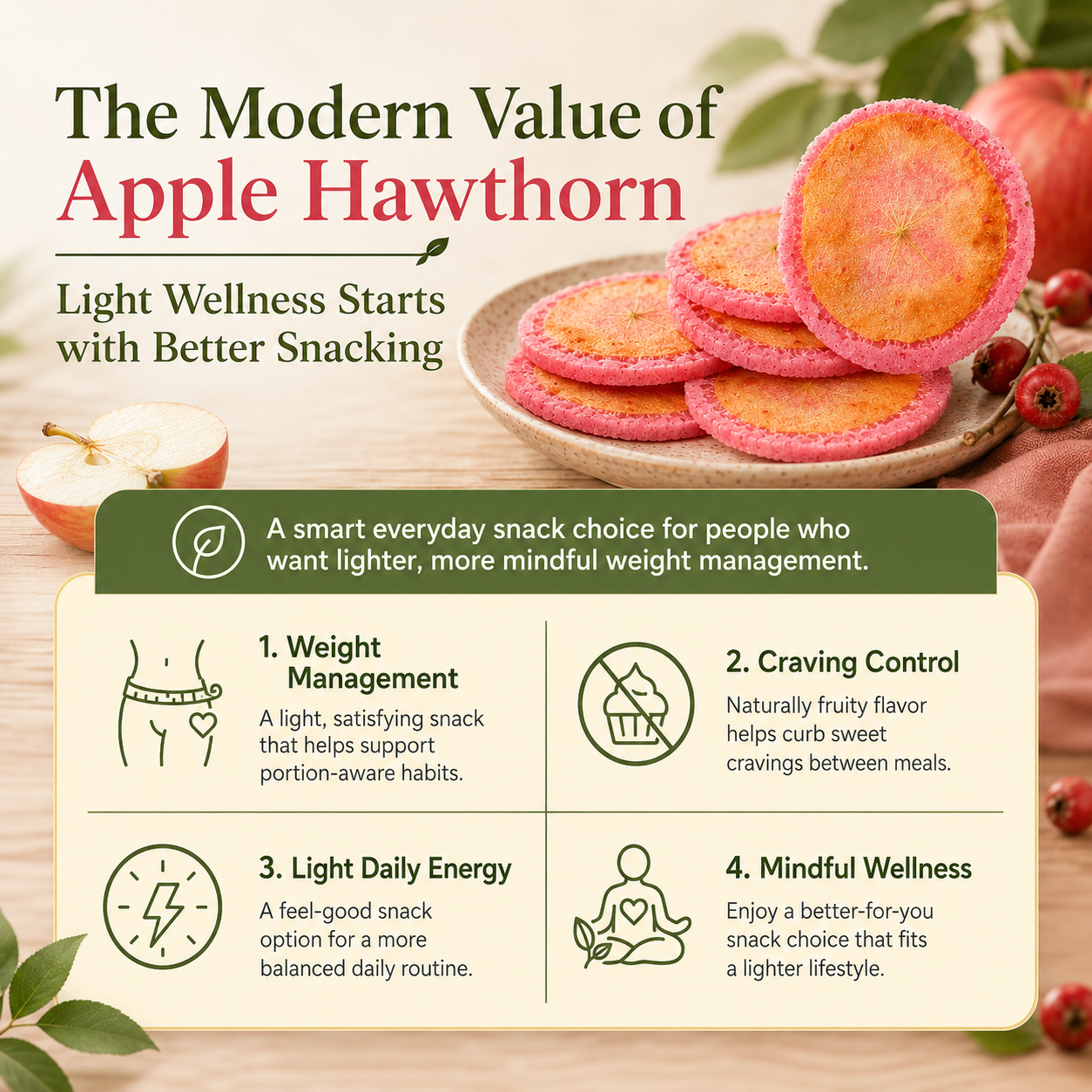 🍇Apple Hawthorn Functional Snack for Daily Balance🍰A delicious way to support your light-body goals-B01