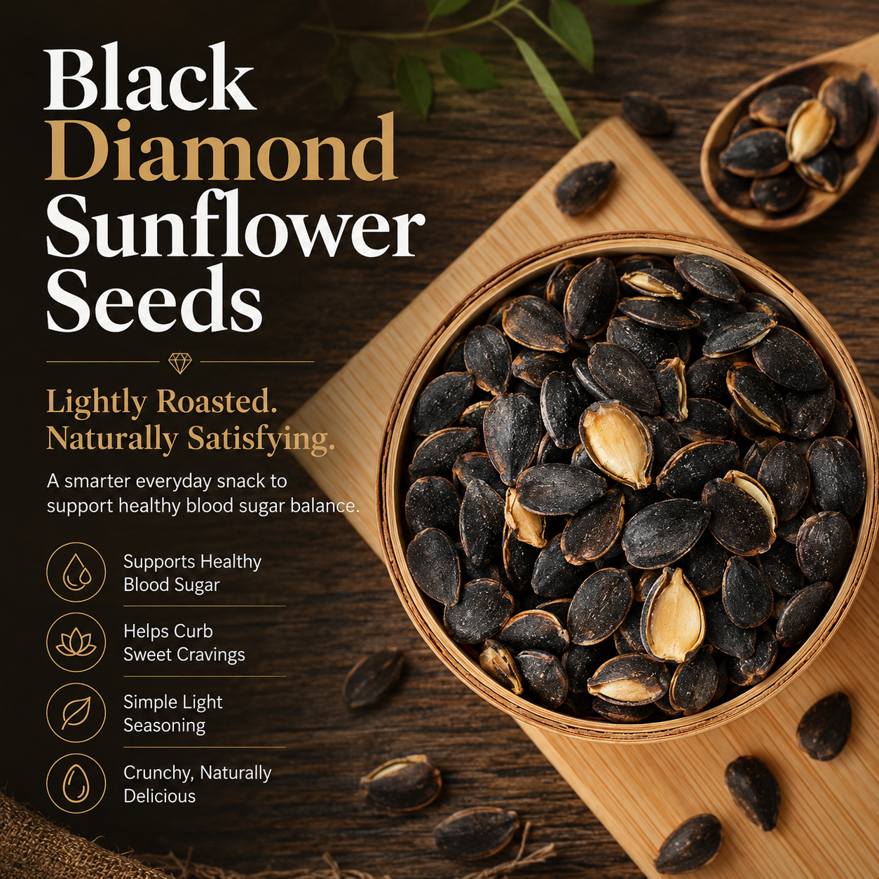 🖤 Black Diamond Sunflower Seeds The Smart Snack Choice for Better Weight & Blood Sugar Balance 🌻-LYJ