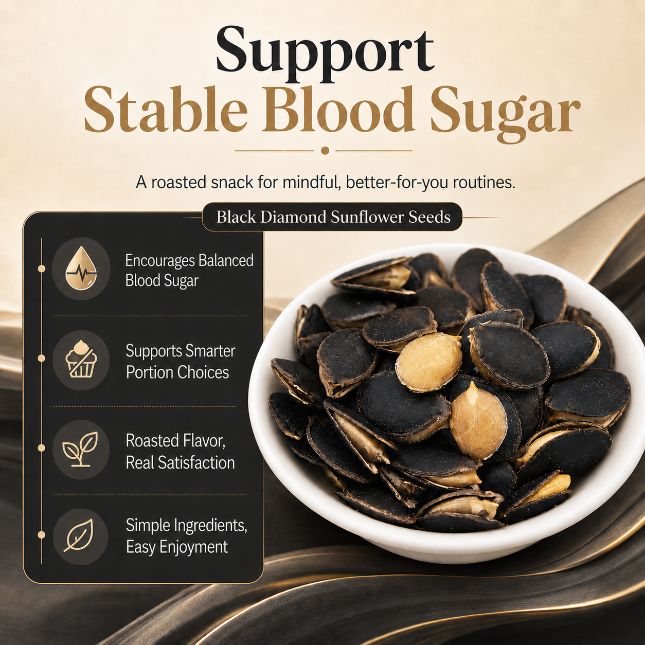 🖤 Black Diamond Sunflower Seeds The Smart Snack Choice for Better Weight & Blood Sugar Balance 🌻-LYJ