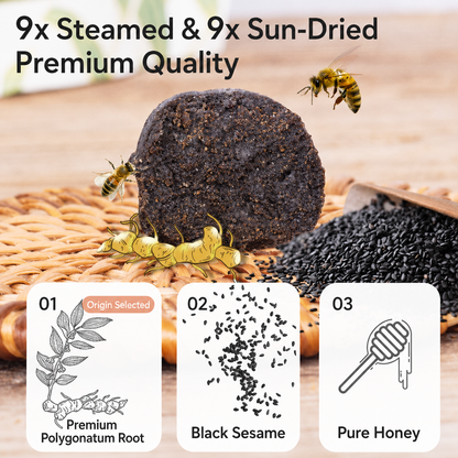 🪀🪀 Natural Energy & Vitality Support Formula 🌿 Polygonatum & Black Sesame Balls for Daily Stamina, Focus & Confidence | Clean Herbal Nutrition for Men’s Wellness-C7