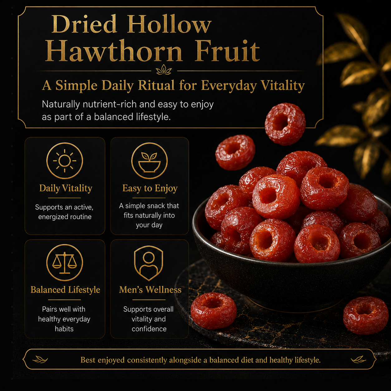 ❤❤Men’s Vitality Revival 💪💯 Hollow dried hawthorn berries for Natural Energy, Stamina & Confidence - LYJ