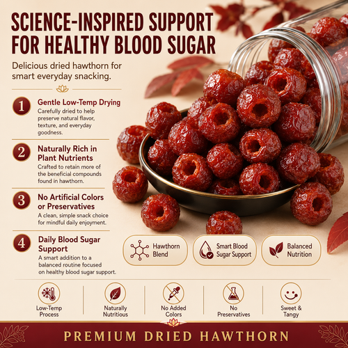 💕Science-Inspired Support for Healthy Blood Sugar✨ Delicious dried hawthorn made for smart everyday snacking.-LYJ
